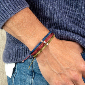 Men's Braided Bracelet | Rope Bracelet | Silver Bracelet | : Olive Gren