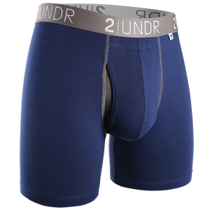 2UNDR Swing Shift Boxer Brief - Navy/Grey (6" inseam)