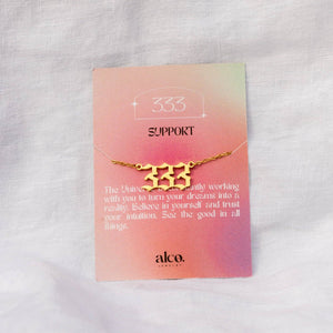 Angel Number Necklace Silver: Gold / 888