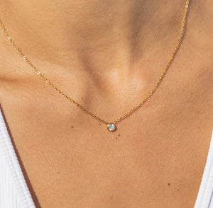 Star Stone Necklace: April/Clear