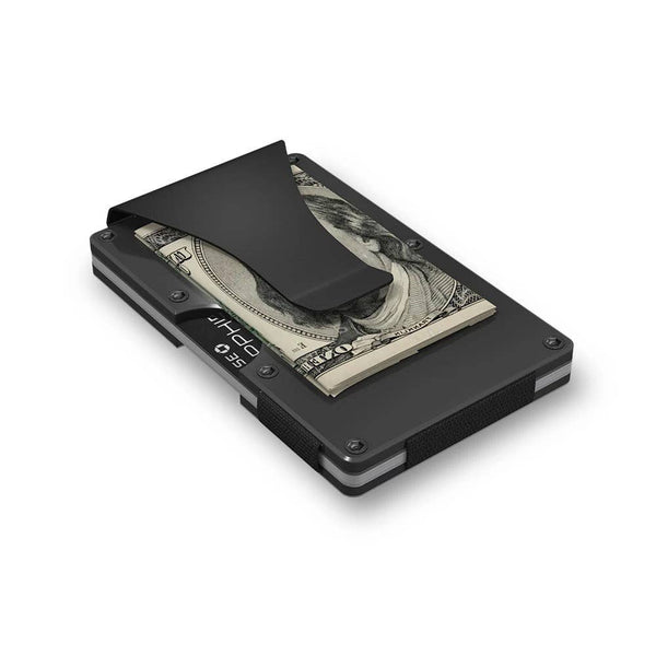 Grid Wallet - Gunmetal Aluminum Clip