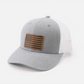 American Flag Hat | Leather Patch Snapback: Charcoal