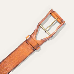 Leather Buckle Belt - Tan