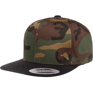 Yupoong 2-Tone Flat Bill Snapback - Green Camo/Black