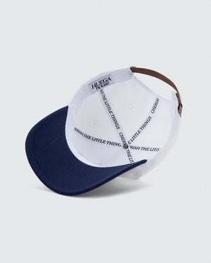 Letterman Hat : Navy Blue & White