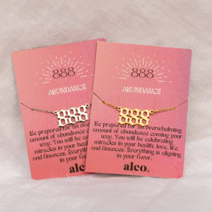 Angel Number Necklace Silver: Gold / 888