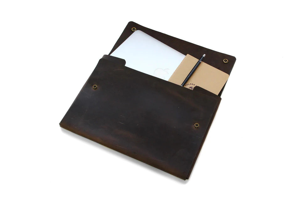 No. 1214 - Standard Portfolio Case Glazed Tan (Fits 13" OR 14" MacBook Pro & iPad Pro)