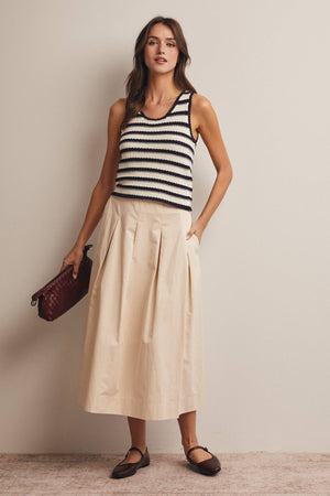 Striped Crochet Knit Tank - Green