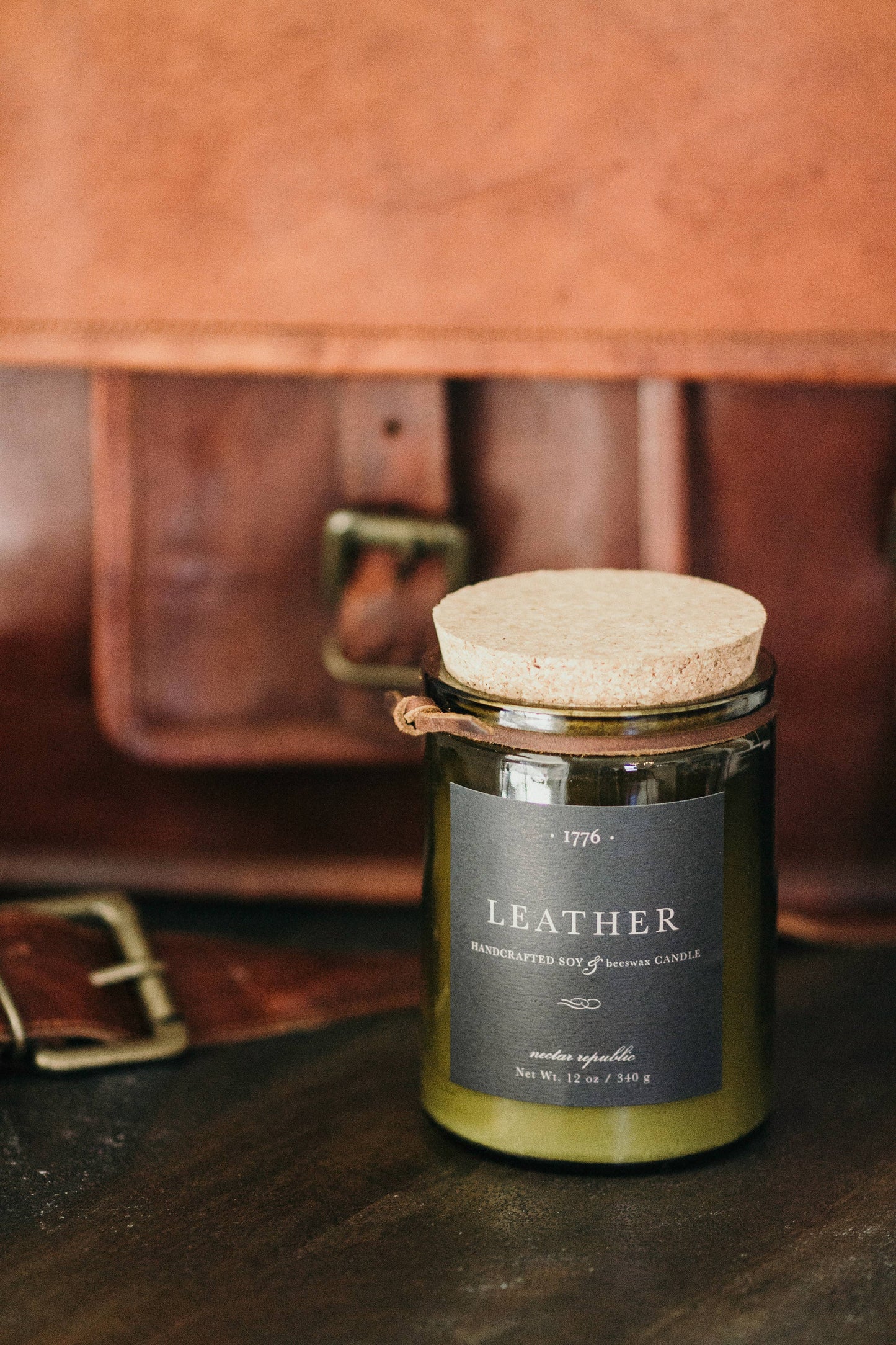 Leather : 1776 Soy Beeswax Man Candle