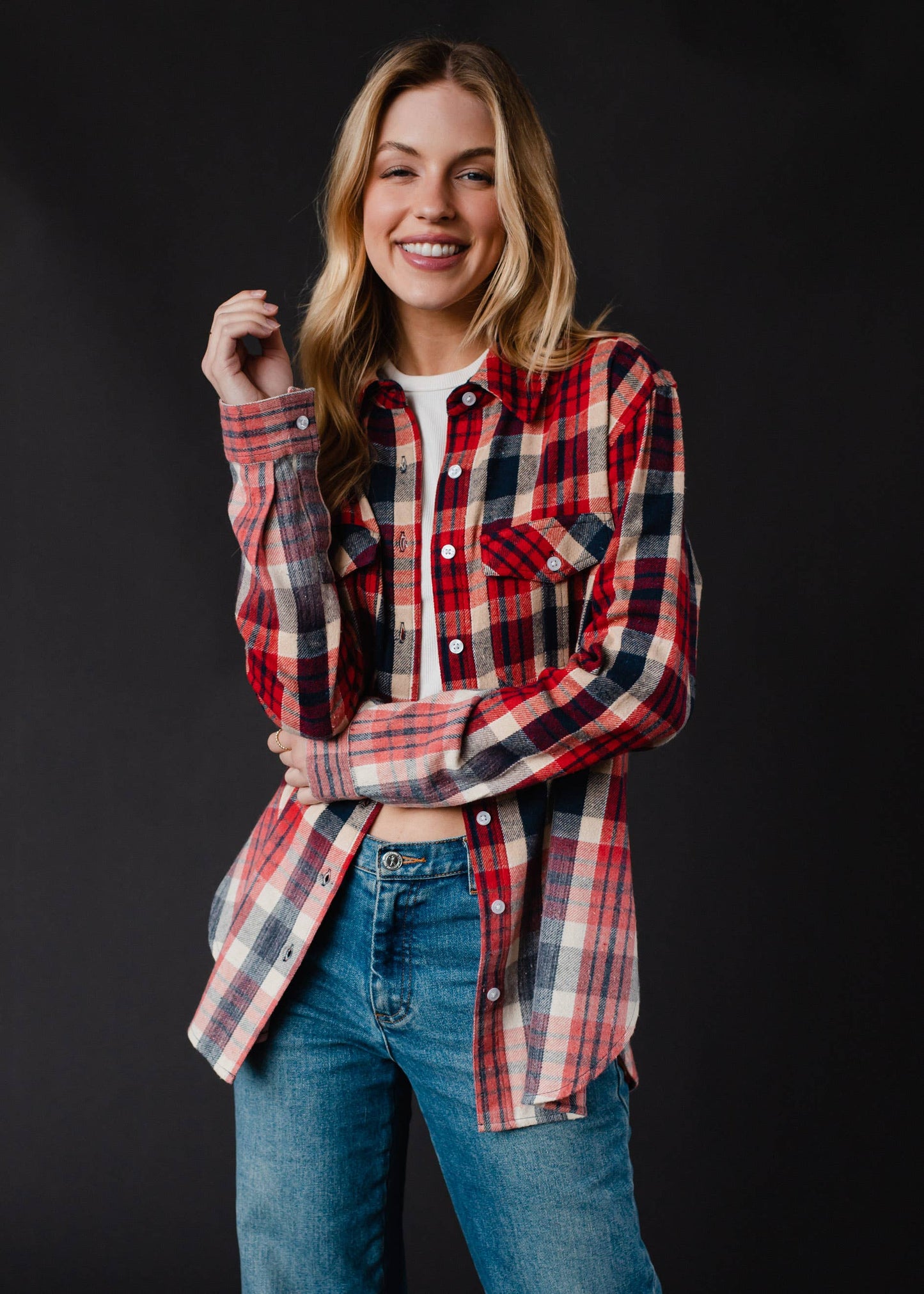 Bridger Plaid Flannel - Red, Navy & Tan