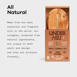 Underhill Solid Cologne – Tobacco, Cedar & Ale