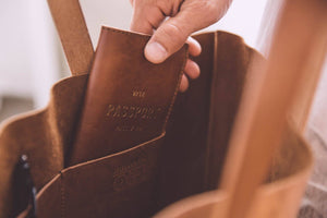 Cargo Leather Tote Bag: Tan