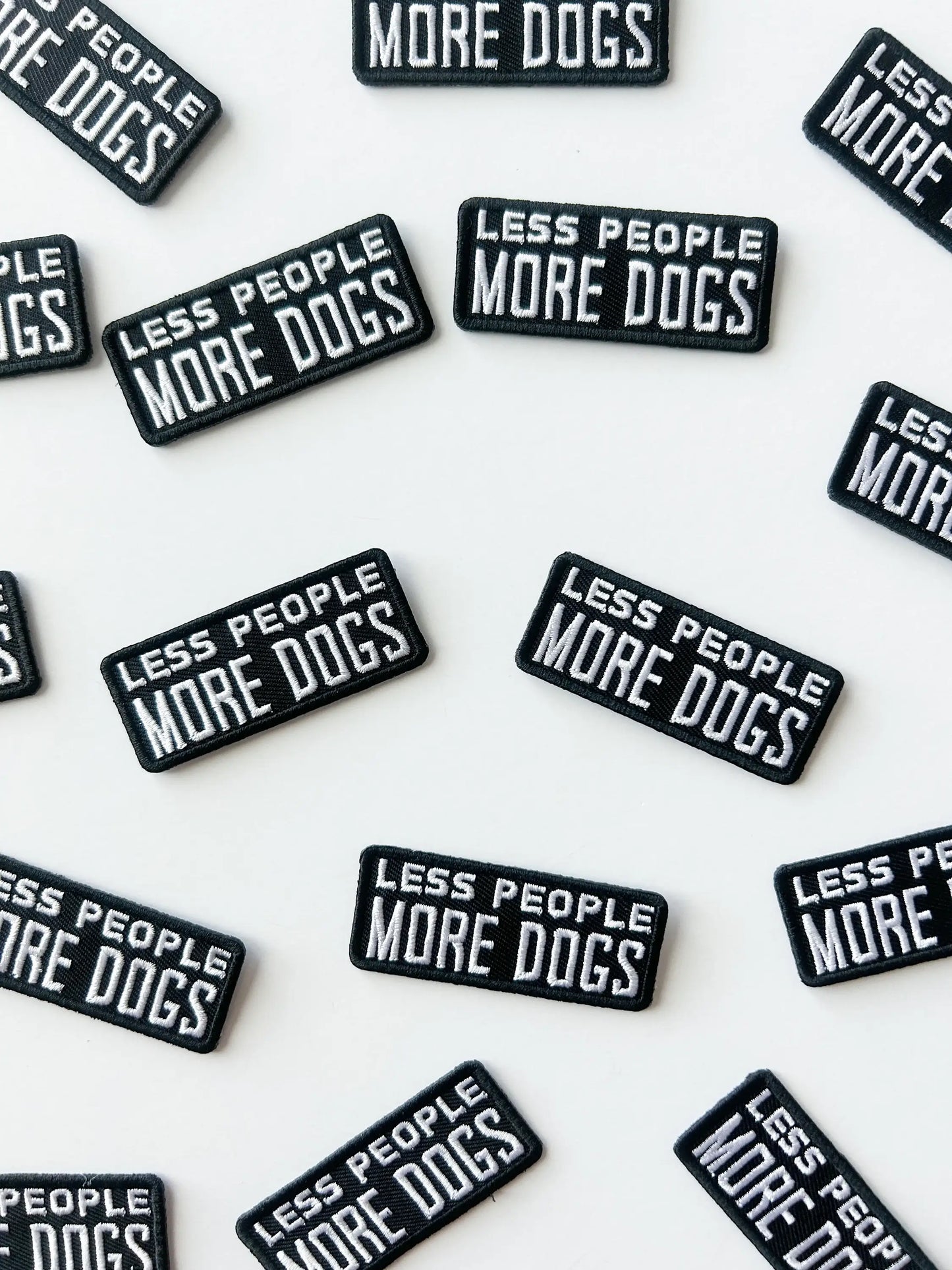 Less People More Dogs Embroidered Iron On Patch Pet Lover