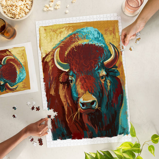 1000 PIECE PUZZLE Bison, Vivid