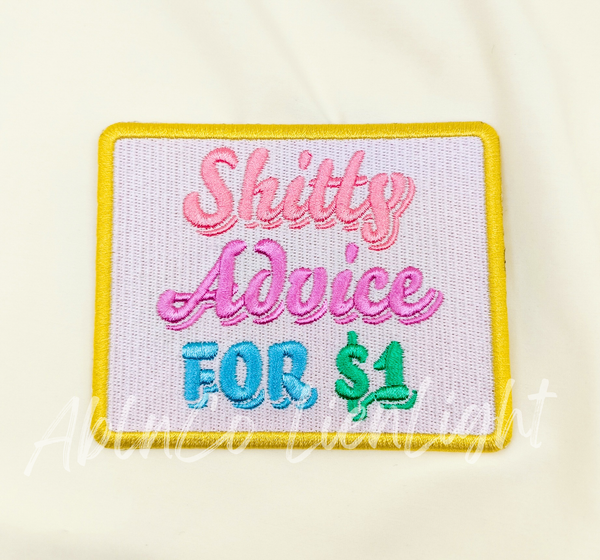 Shitty Advice for $1 embroidered trucker hat patch iron on