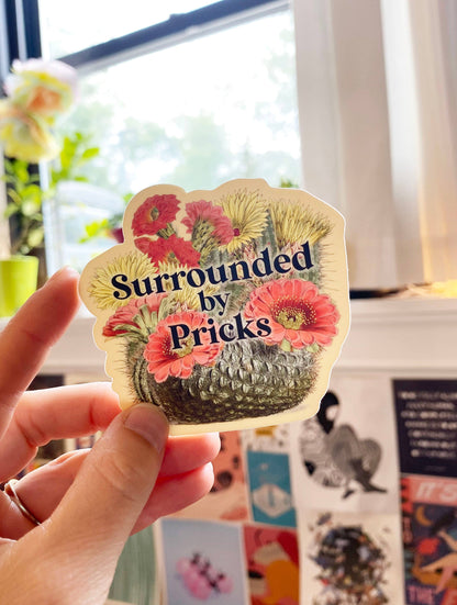 Surrounded by Pricks Cactus Sticker