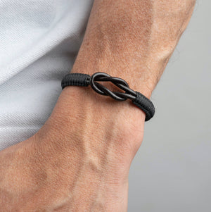 Men's Infinity Knot Leather Bracelet  | Gift for Men |  : Grey