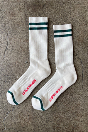 EXTENDED Boyfriend Socks : Parchment