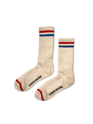 EXTENDED Boyfriend Socks : Milk