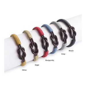 Men's Infinity Knot Leather Bracelet  | Gift for Men |  : Sage