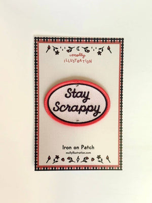 Stay Scrappy Vintage Style Embroidered Iron On Patch