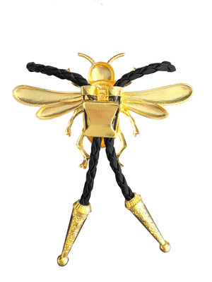Gold Bumblebee Bolo Tie: Black