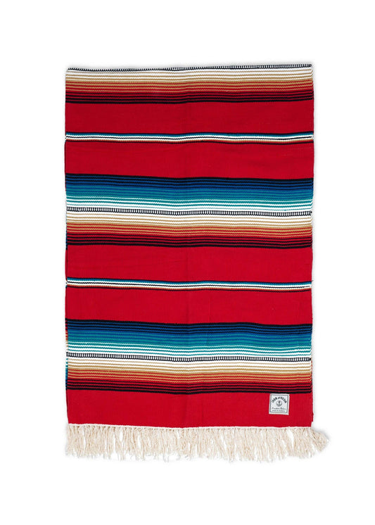 Del Sol Ring-Spun Cotton Blanket: Red / One Size