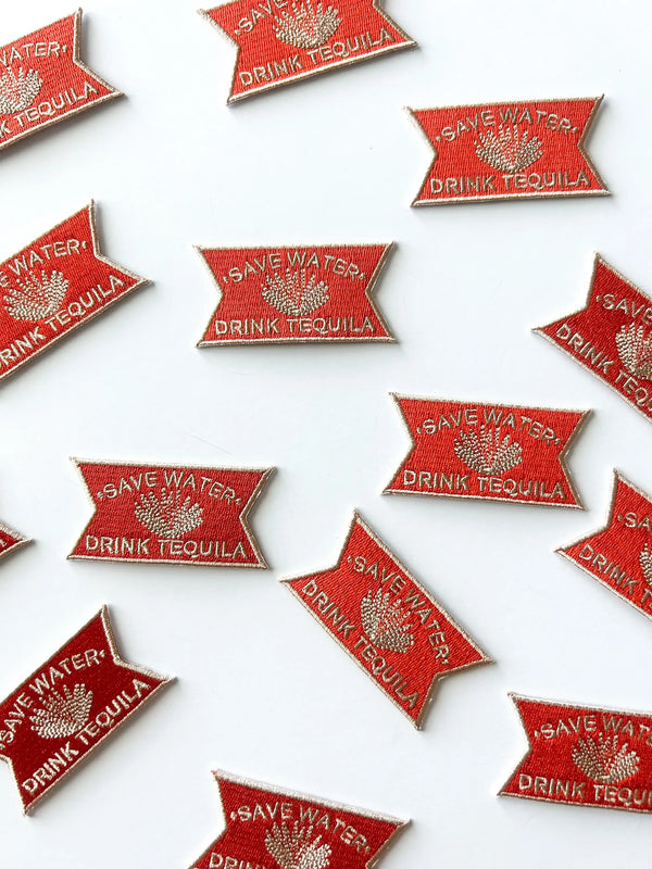 Save Water Drink Tequila Embroidered Iron-On Patch