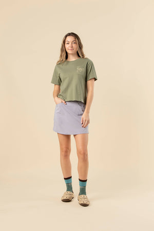 Keep Our Forests Green and Growing Women's Short Sleeve Boxy Tee w/ Pocket: Olive