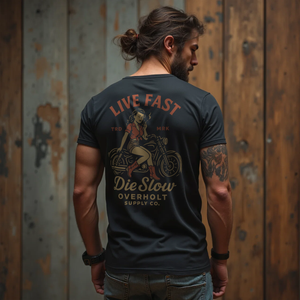 Live Fast, Die Slow T-Shirt : Black