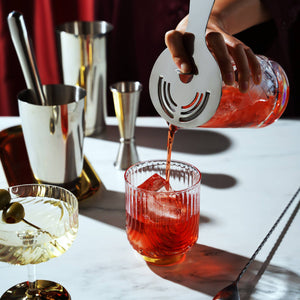 Stainless Steel and Crystal Bar Essentials Set of 7