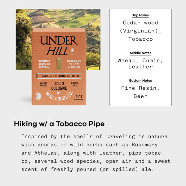 Underhill Solid Cologne – Tobacco, Cedar & Ale