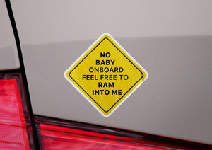 No Baby On Board Sticker