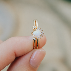 Gold Rings - Opal Burst CZ: 7