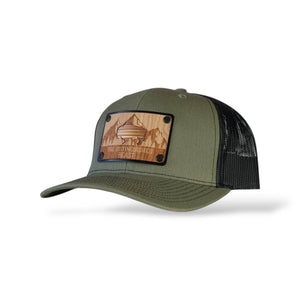 Wood Patch Bison Hat: OD GREEN