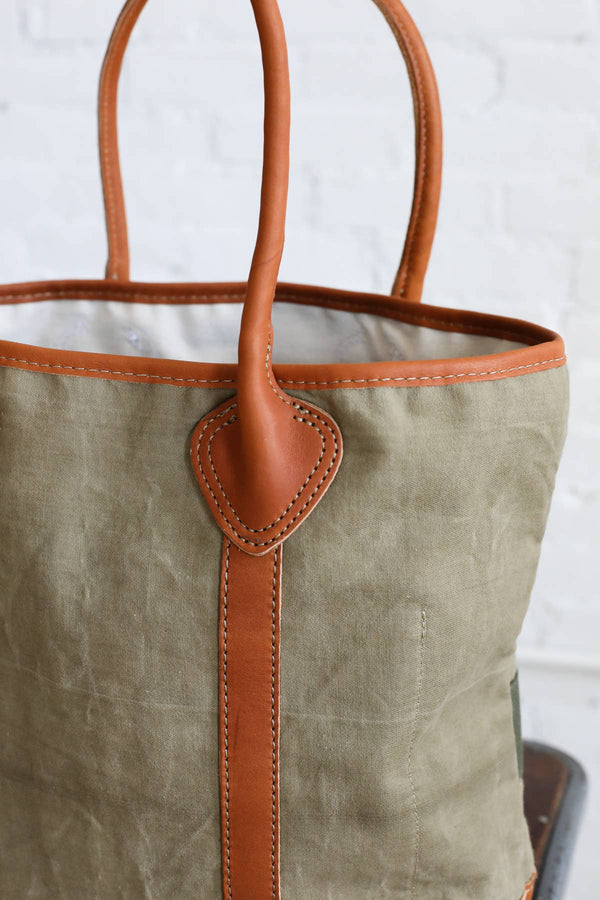 1940's Era Salvaged Canvas Tote Bag