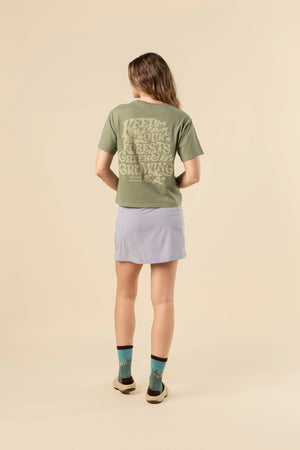 Keep Our Forests Green and Growing Women's Short Sleeve Boxy Tee w/ Pocket: Olive