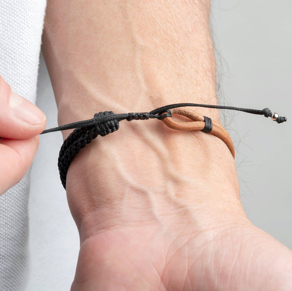 Nautical Rope Bracelet | Leather Bracelet | Gift for Men : Navy