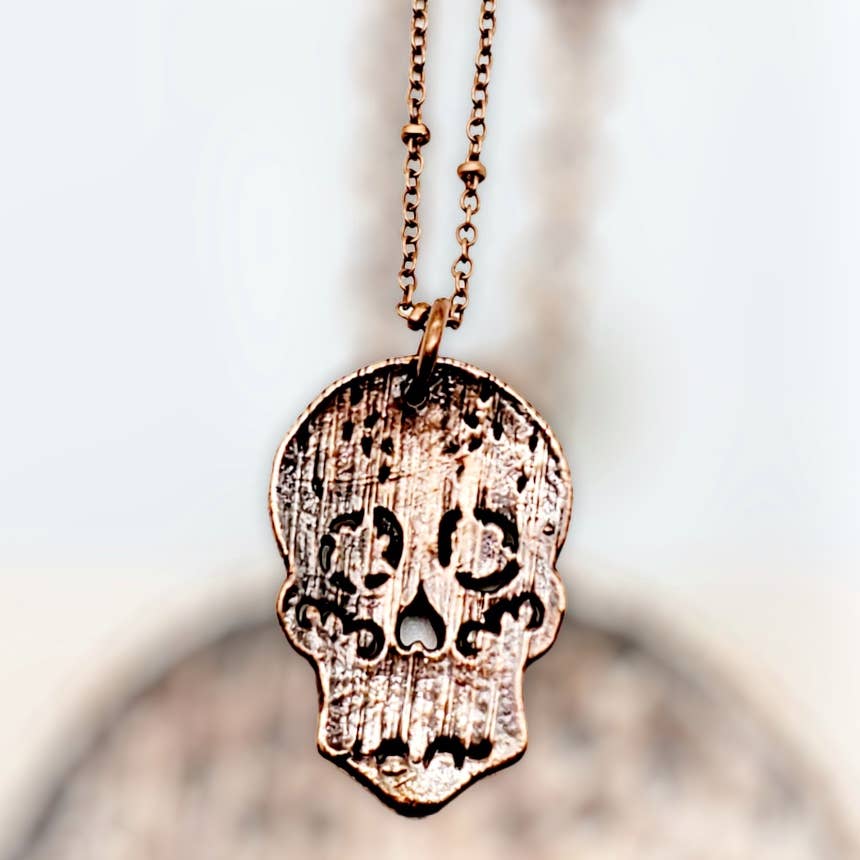 Labradorite Sugar Skull Necklace