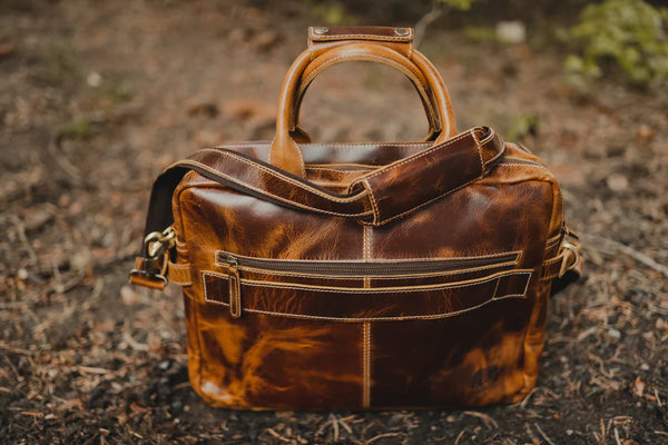 Leather Pilot Bag - Antique Brown