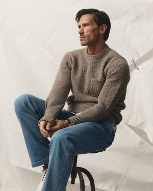 The Crawford Crew Sweater in Coffee Twist