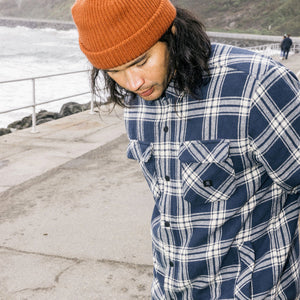 Backwoods Overshirt Jacket Flannel - Navy