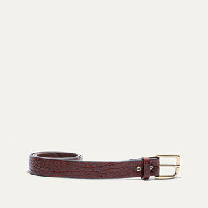 Shrunken Bison Belt - Cognac