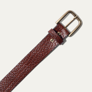 Shrunken Bison Belt - Cognac