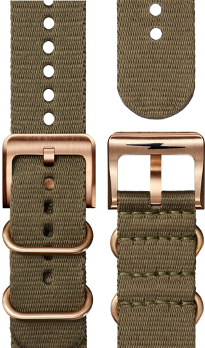 Bronze Monster 43mm : Khaki Nylon Strap