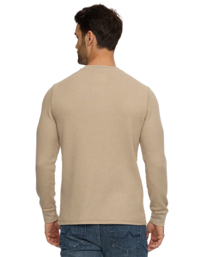 Vintage Soft Waffle Henley - Tan