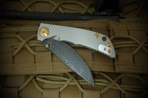 Spartan - Chad Nichols Damascus, Satin Frame, Bronze Ano HW
