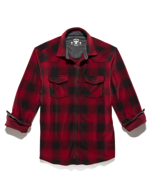 Desert Son Hero Knit Flannel : Red/Charcoal