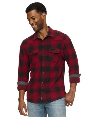 Desert Son Hero Knit Flannel : Red/Charcoal