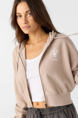 Darcie Crop Zip Fleece : Simply Taupe